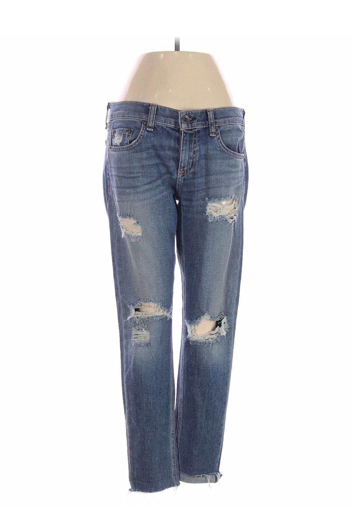 Rag & Bone / Jean Women's Size 25 Delamo Distressed Low Rise Slim Boyfriend Jean
